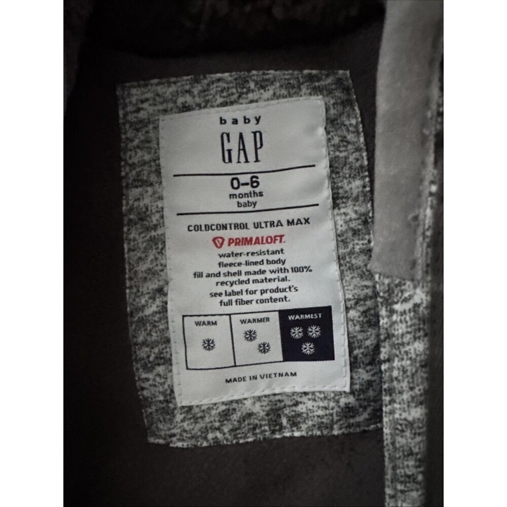 Baby Gap Gray Insulated Bunting Snow Suit Fleece Unisex Size 0-6 Months - Picture 5 of 6